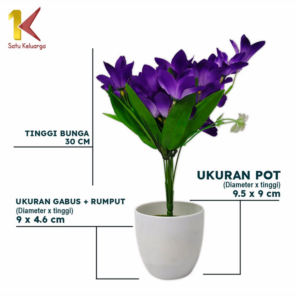 Satu Keluarga Bunga Artificial Dekorasi Rumah