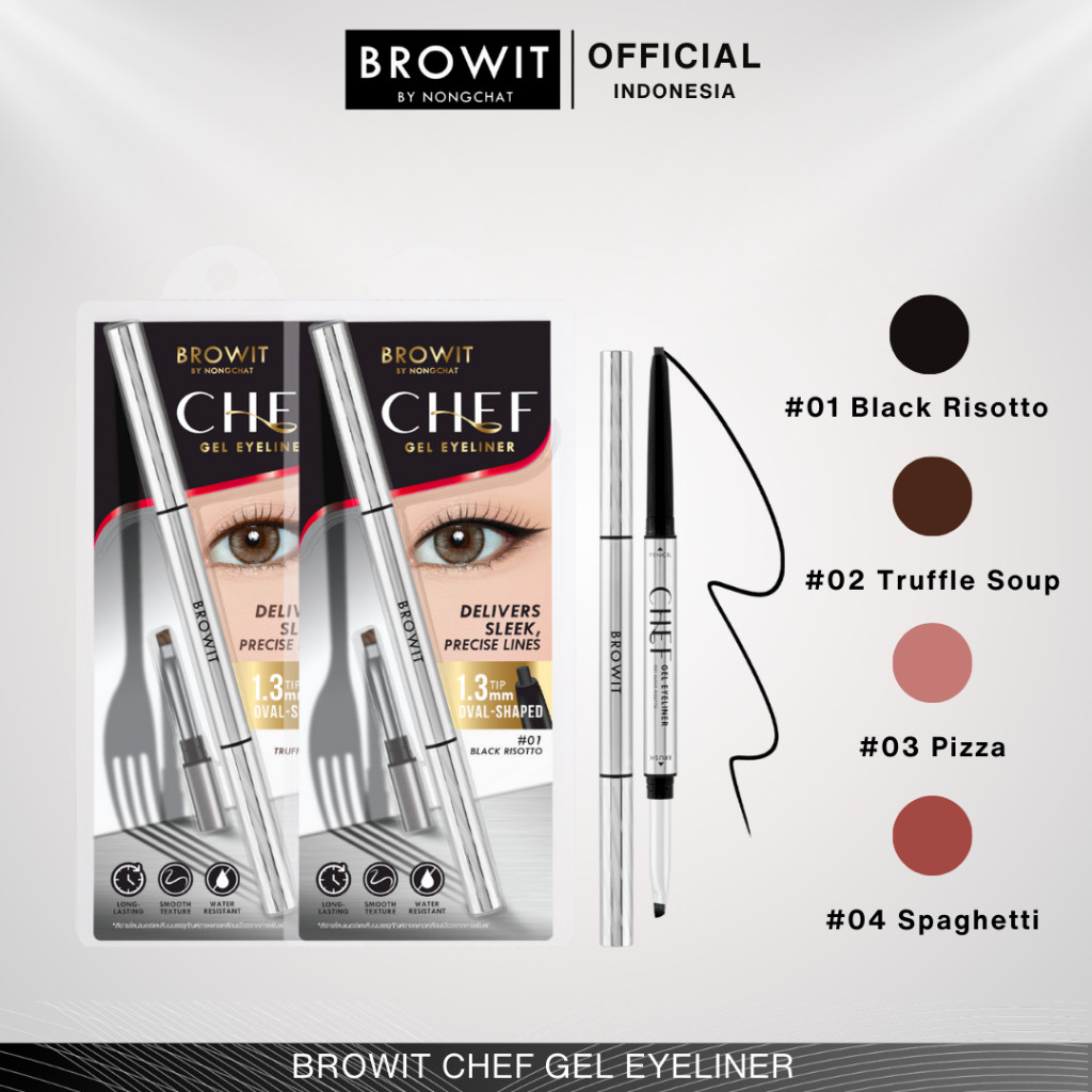 Nongchat Makeup Browit by Nongchat Chef Gel Eyeliner #01 Black Risotto