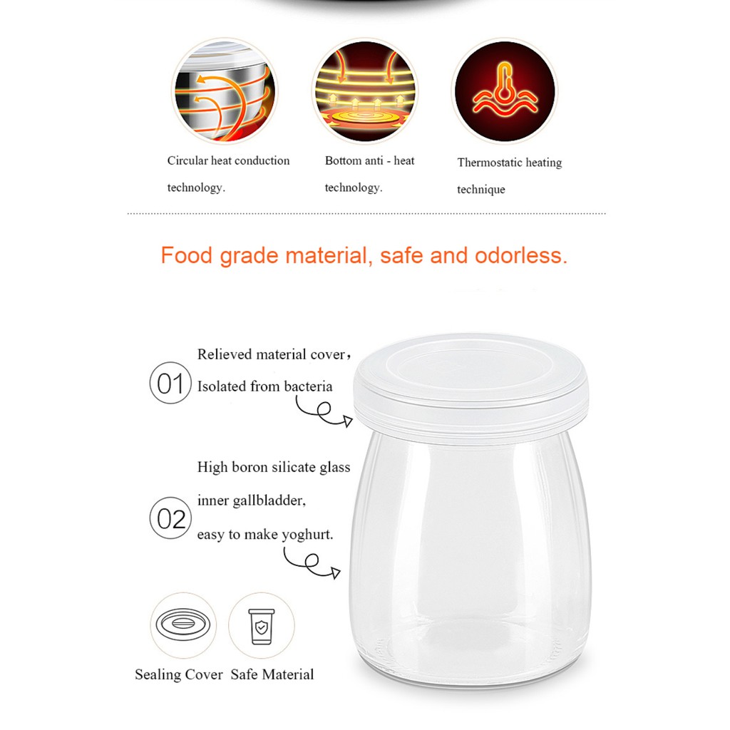  Automatic Electric Yogurt Maker with 7 Seals Cups