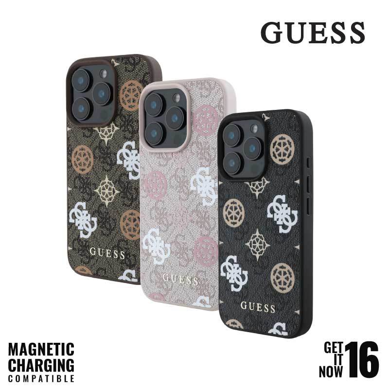 Guess Inc Guess Case iPhone 16 Series Magsafe PU Peony 4G BG