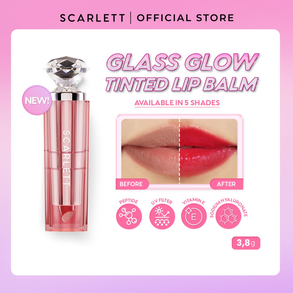 Opto Lingkar Sejahtera Scarlett Whitening Glass Glow Tinted Lip Balm Juicy Cherry
