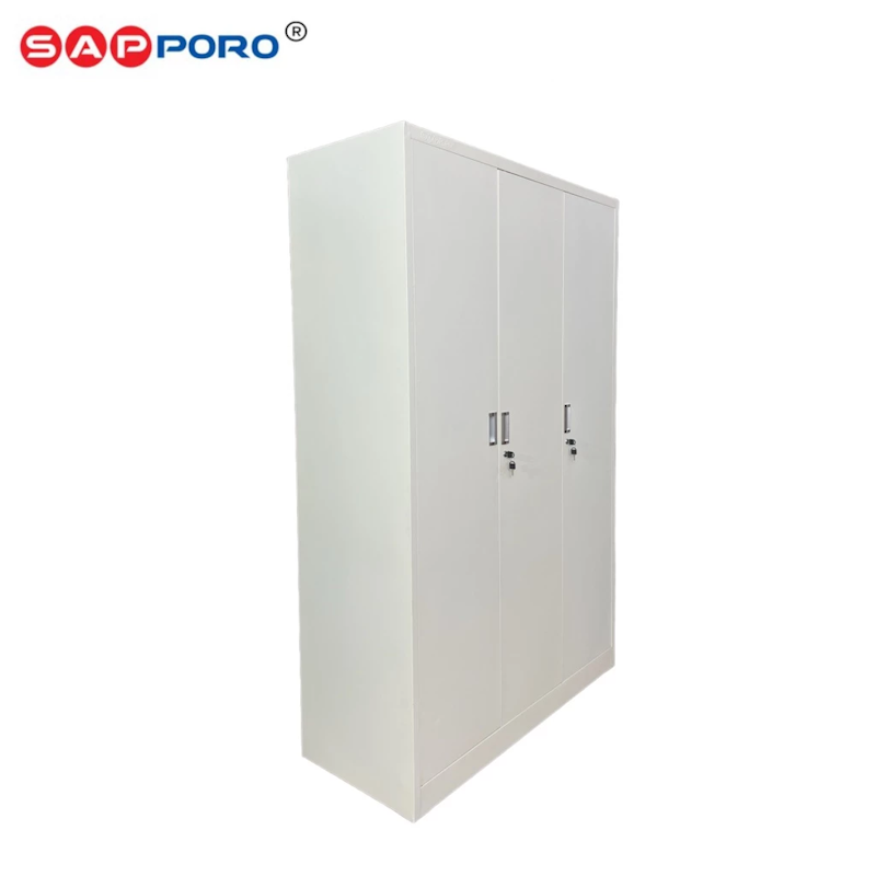 SAPPORO BOLOGNA Lemari Pakaian Besi 3 Pintu Maple 4