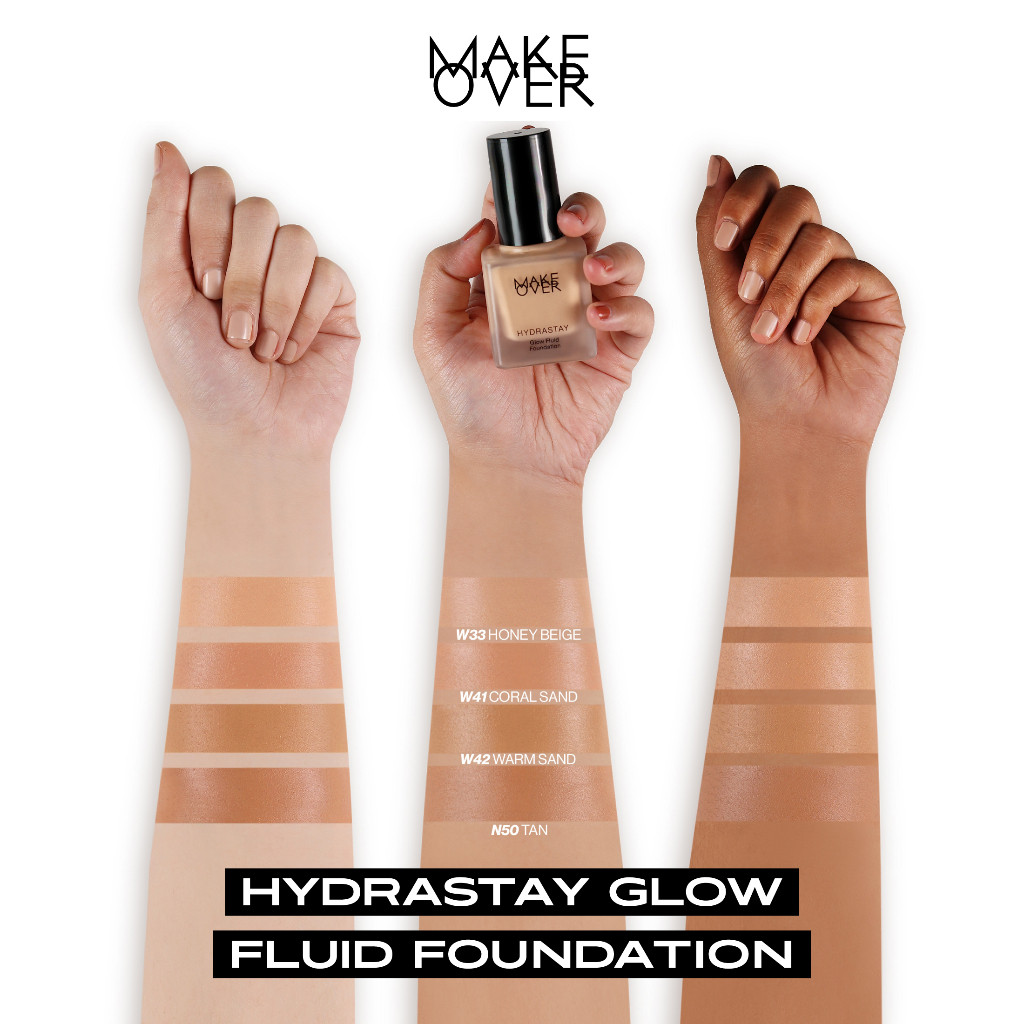 Paragon Technology and Innovation MAKE OVER Make Over Hydrastay Glow Fluid Foundation W42 Warm Sand