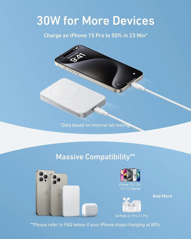 Anker MagGo Wireless Power Bank 10.000 mAh 5