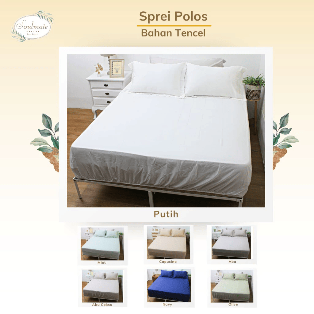 Pikat Energi Kreatif Soulmate Bedsheet Sprei Sutra Organik Polos