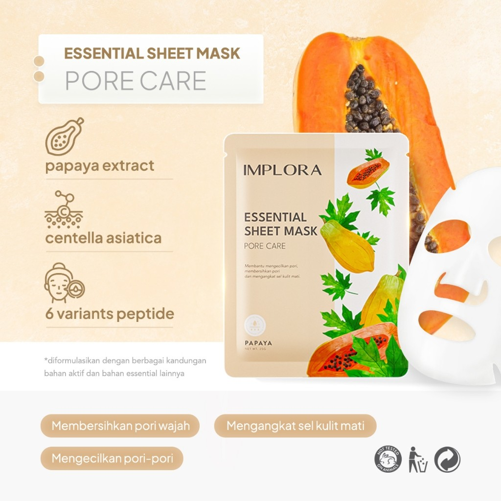 Implora Essential Sheet Mask Pore Care Papaya