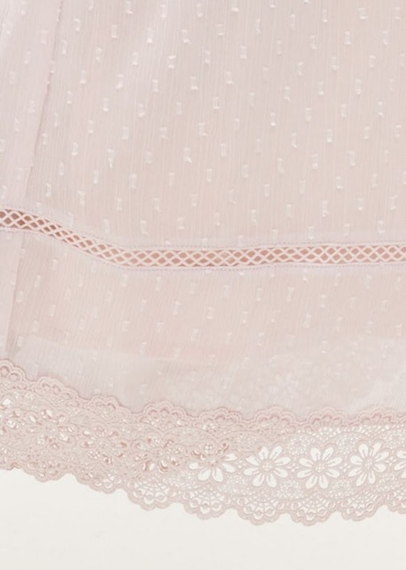 Audrina Lace Trim Dobby Dot Dress 3