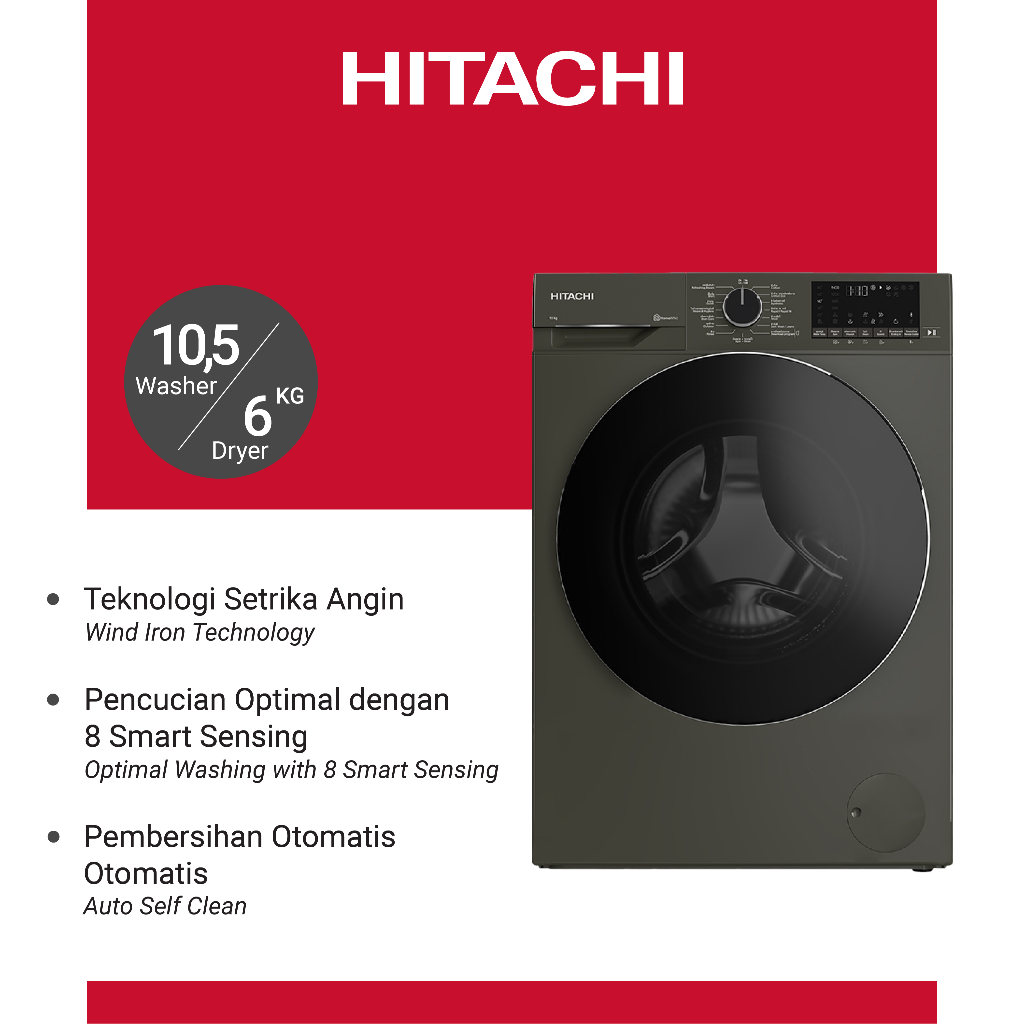 Hitachi Hitachi Front Loading 10.5kg / 7kg BD-D105YJVEM