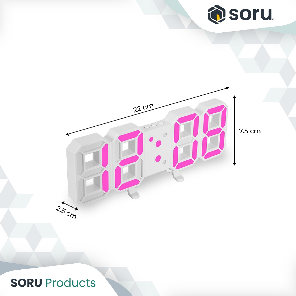 SORU SORU Jam Meja Dinding Digital LED Clock  8018