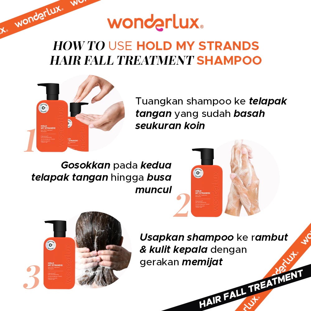 Wahana Kosmetika Indonesia Wonderlux Hold My Strands! Hair Fall Treatment Shampoo