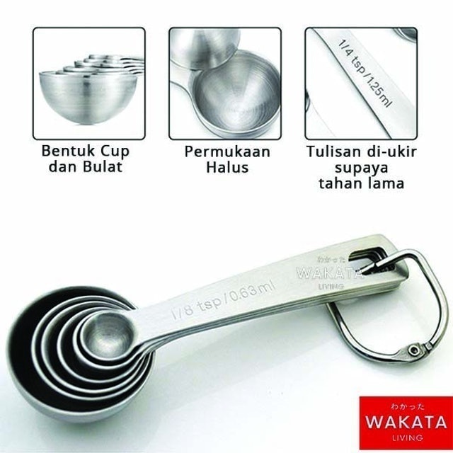 Wakata SOCHI 6 in 1 / 9 in 1 SET Sendok Takar Stainless Steel
