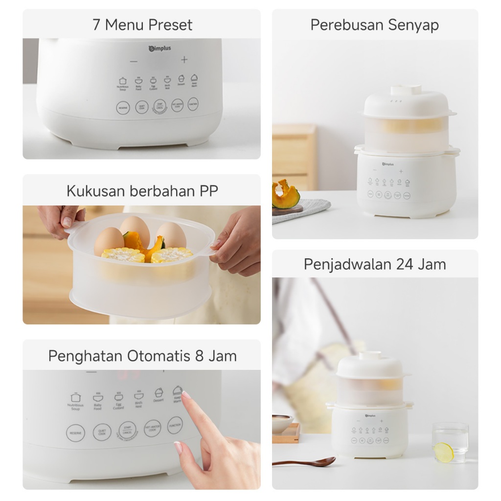 Yaoyao Indonesia Info Tech Simplus Slow Cooker Listrik 1L