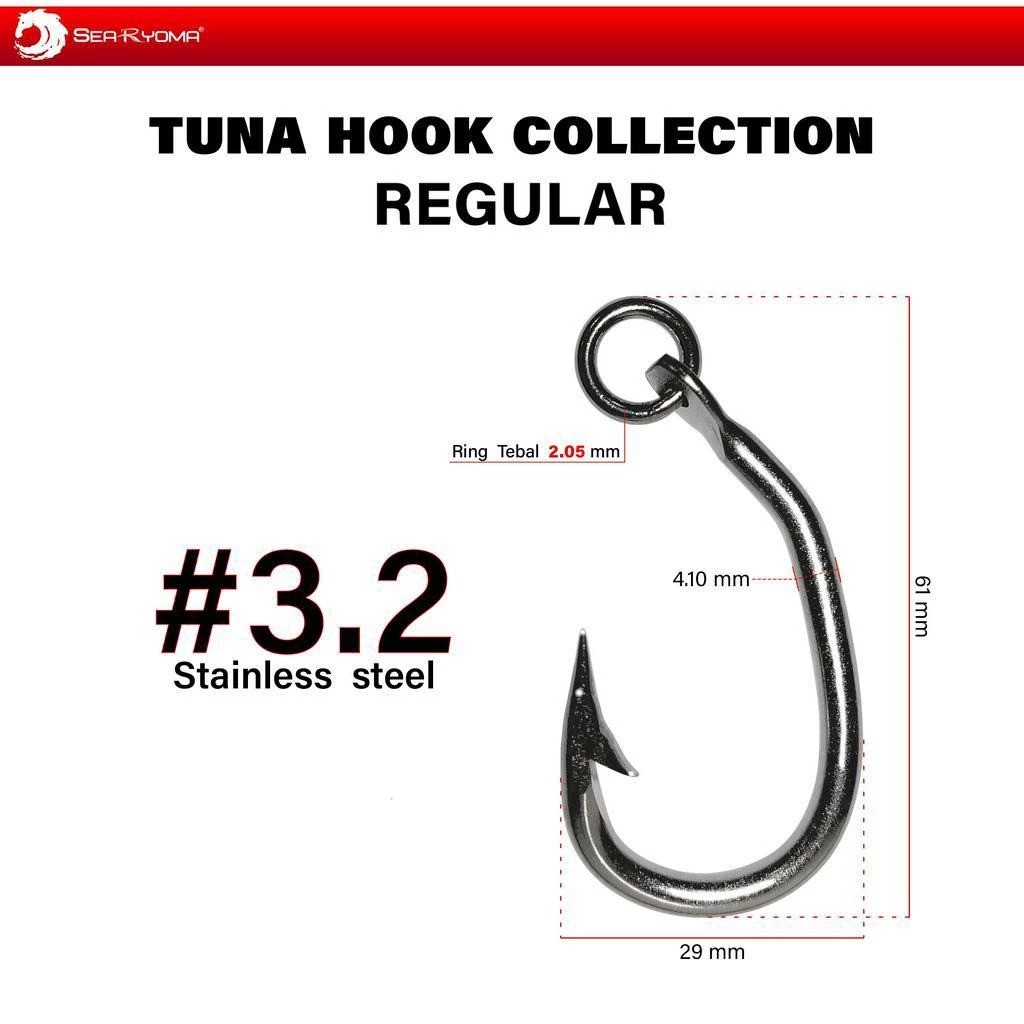 Searyoma Ocean Fishing SeaRyoma Stainless Steel Tuna Hook 