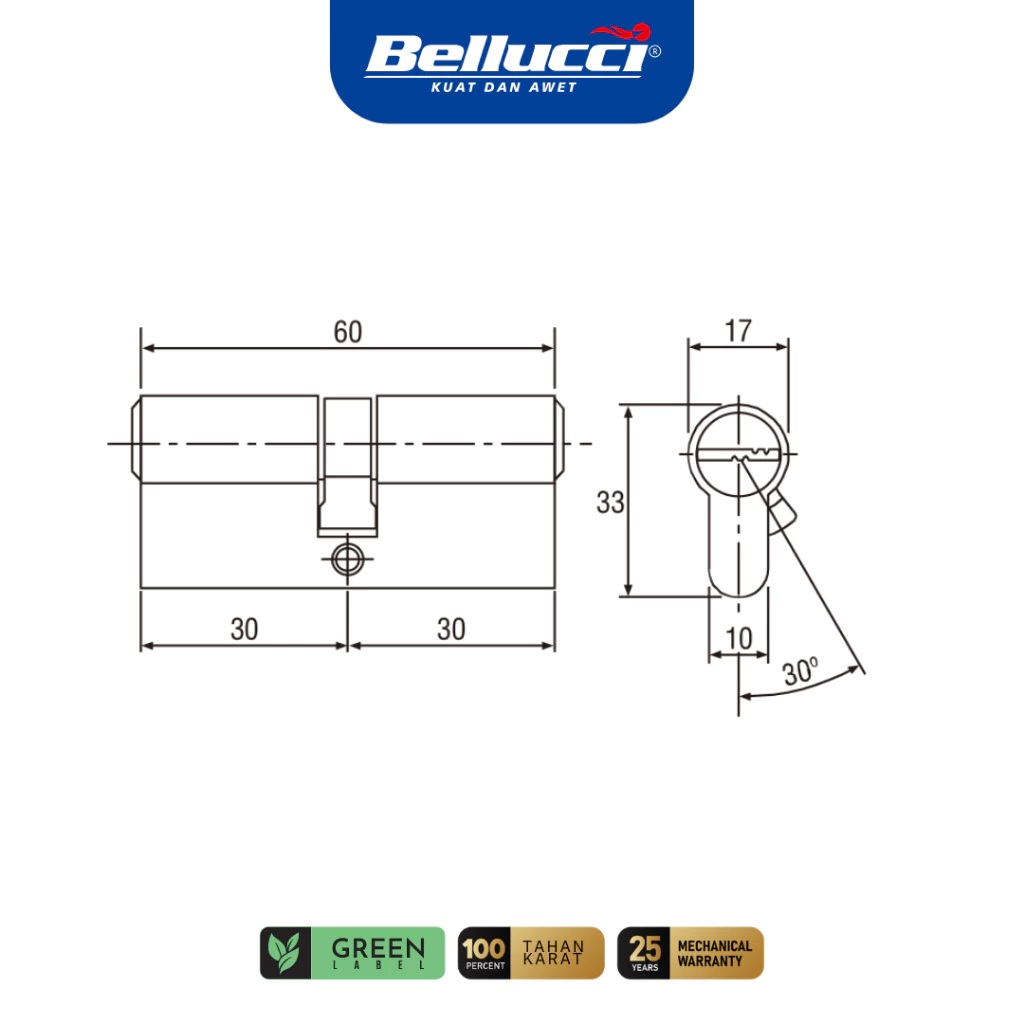 BLC Group Bellucci Kunci Pintu Black 782
