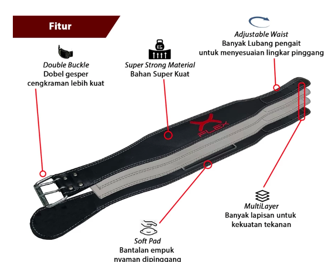 Flexzone Group Flexzone Gym Belt Double Buckle  FAS-001