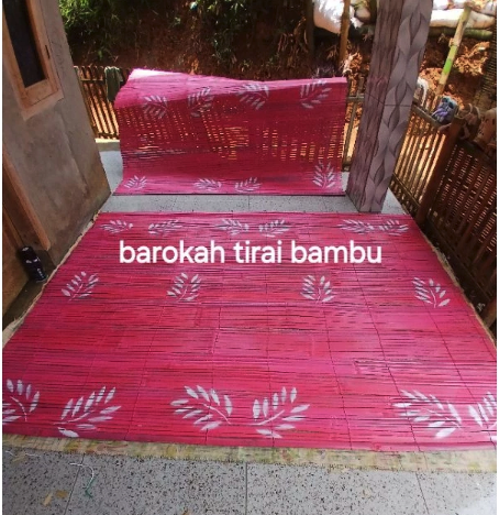  Tirai Bambu Gulung Motif 