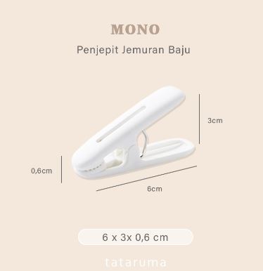 TATARUMA Mono - Penjepit Jemuran Baju Estetik Putih