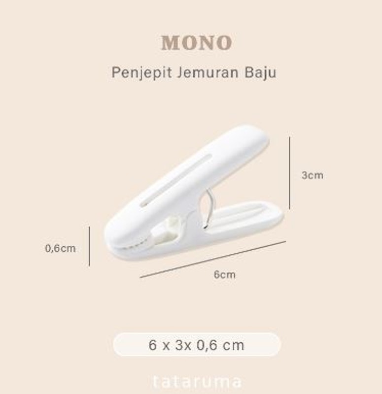 Mono - Penjepit Jemuran Baju Estetik Putih 2