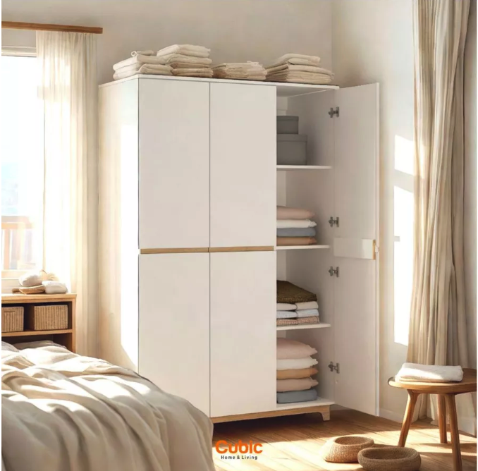 Cubic Home Living Cubic Luna Milano Lemari Pakaian 3 Pintu