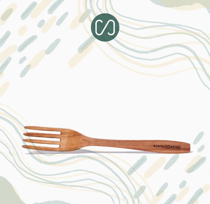  Sustaination Alat Makan Upcycle Kayu Jati Set