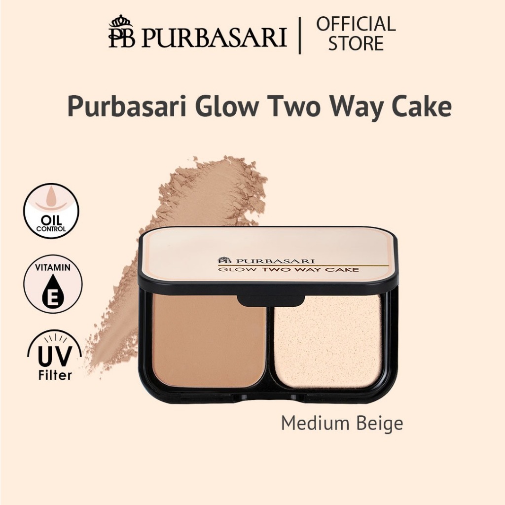 Gloria Origita Cosmetics Purbasari Glow Two Way Cake Medium Beige 