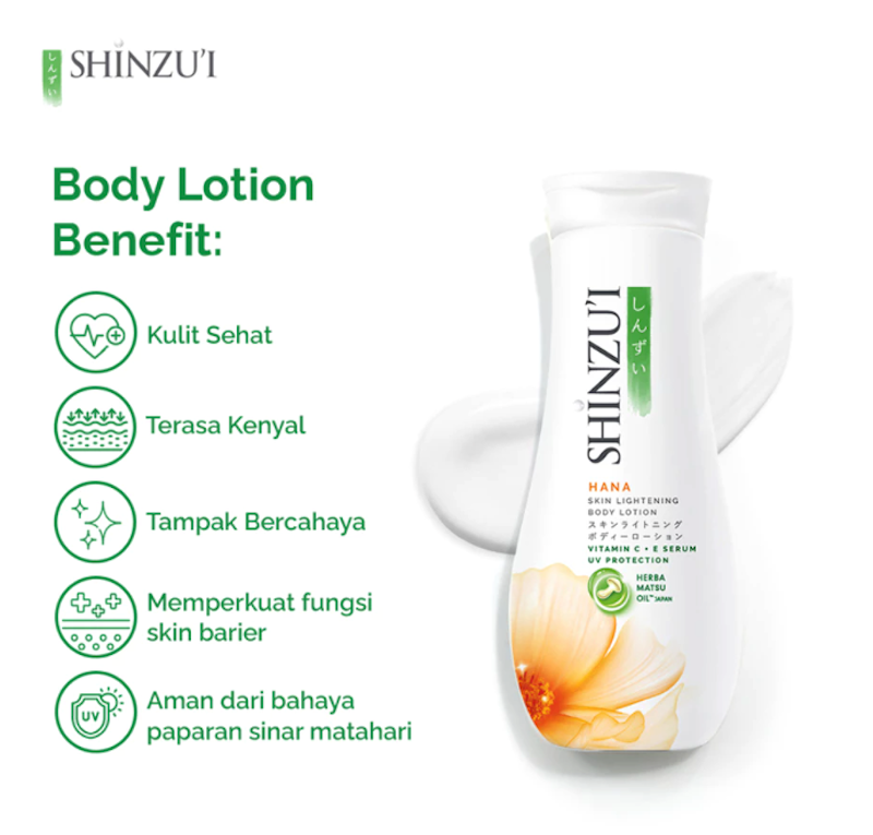 Shinzui Skin Lightening Body Lotion with Vitamin C + E Serum Hana 210 ml 4