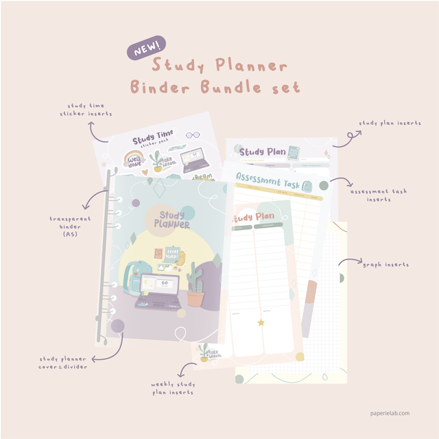 Paperie Lab Study Planner Binder Bundle Set 