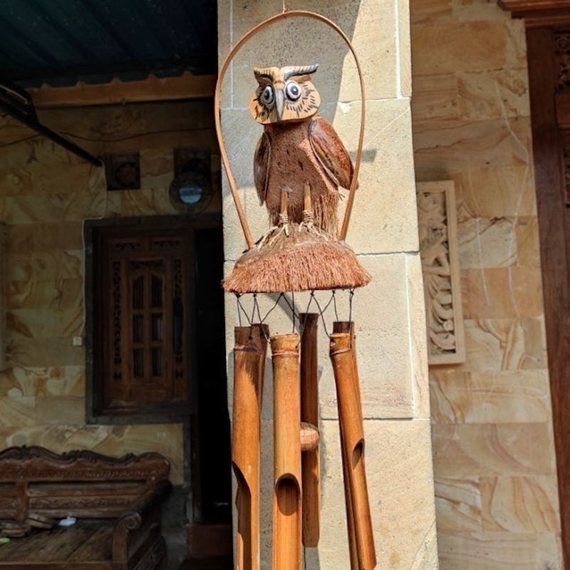 Lonceng Angin Bambu Motif Burung Hantu 4