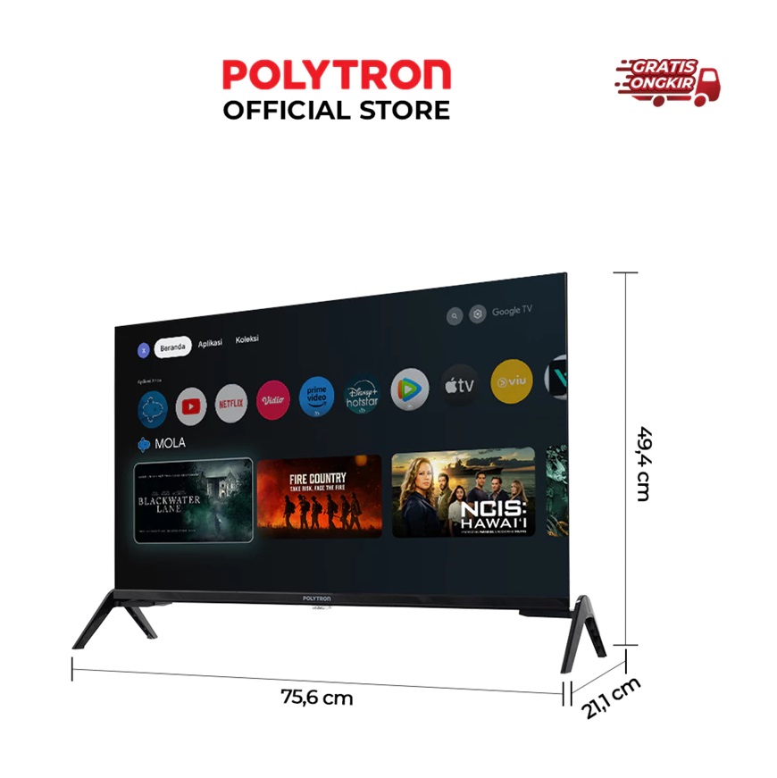 Hartono Istana Teknologi Polytron 32" Smart Cinemax Google TV   PLD 32RG9059