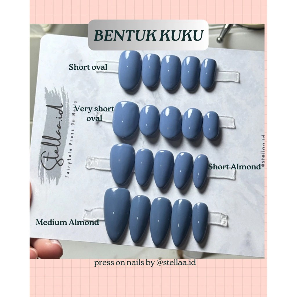Stellaa.id Marissa Press On Nail Cateye Tearose