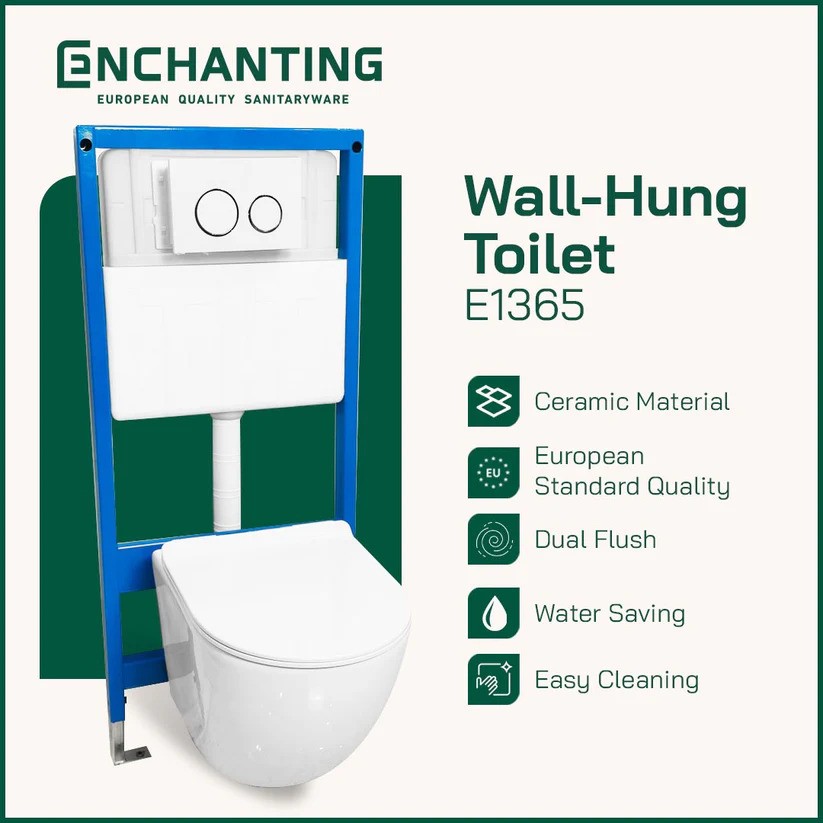 Bangunan Jaya Cemerlang Enchanting Wall Hung Toilet  E1365