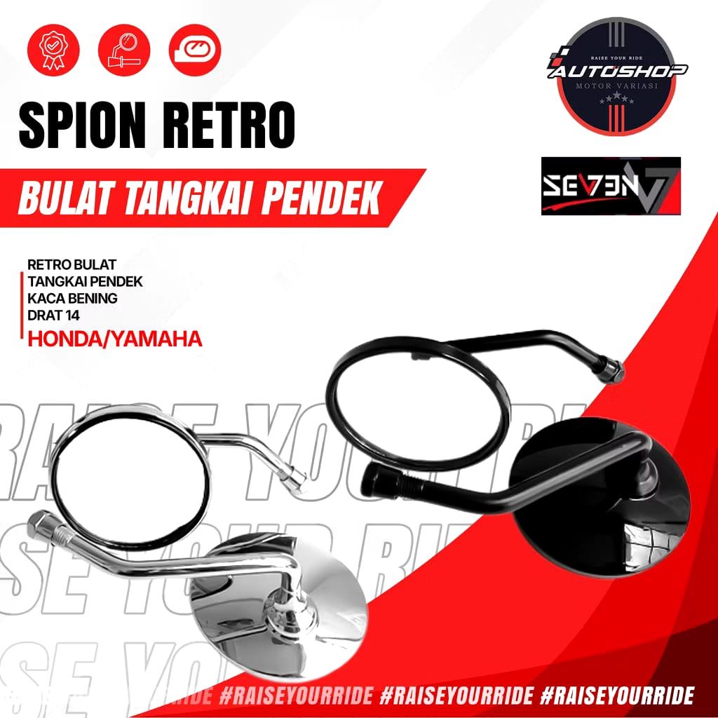  Seven Spion Bulat Retro Classic Tangkai Pendek