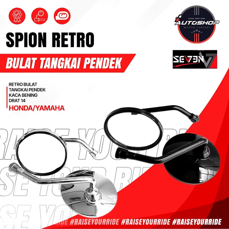 SEVEN Spion Bulat Retro Classic Tangkai Pendek 2