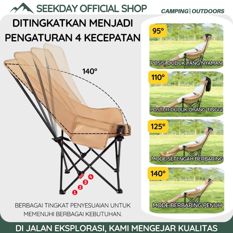 Seekday Kursi Lipat Outdoor Angle Adjustable 2