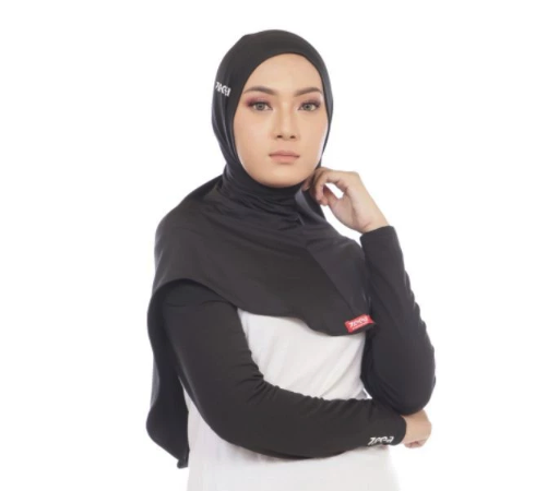 hijab sport abu tua