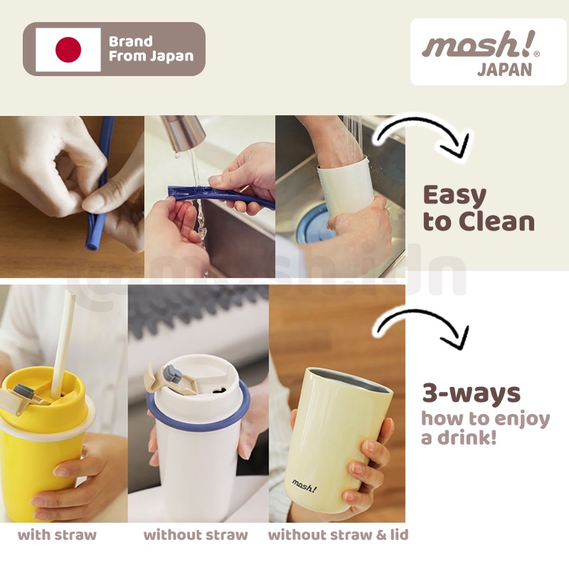 mosh!® Latte Straw Tumbler Stainless Steel 