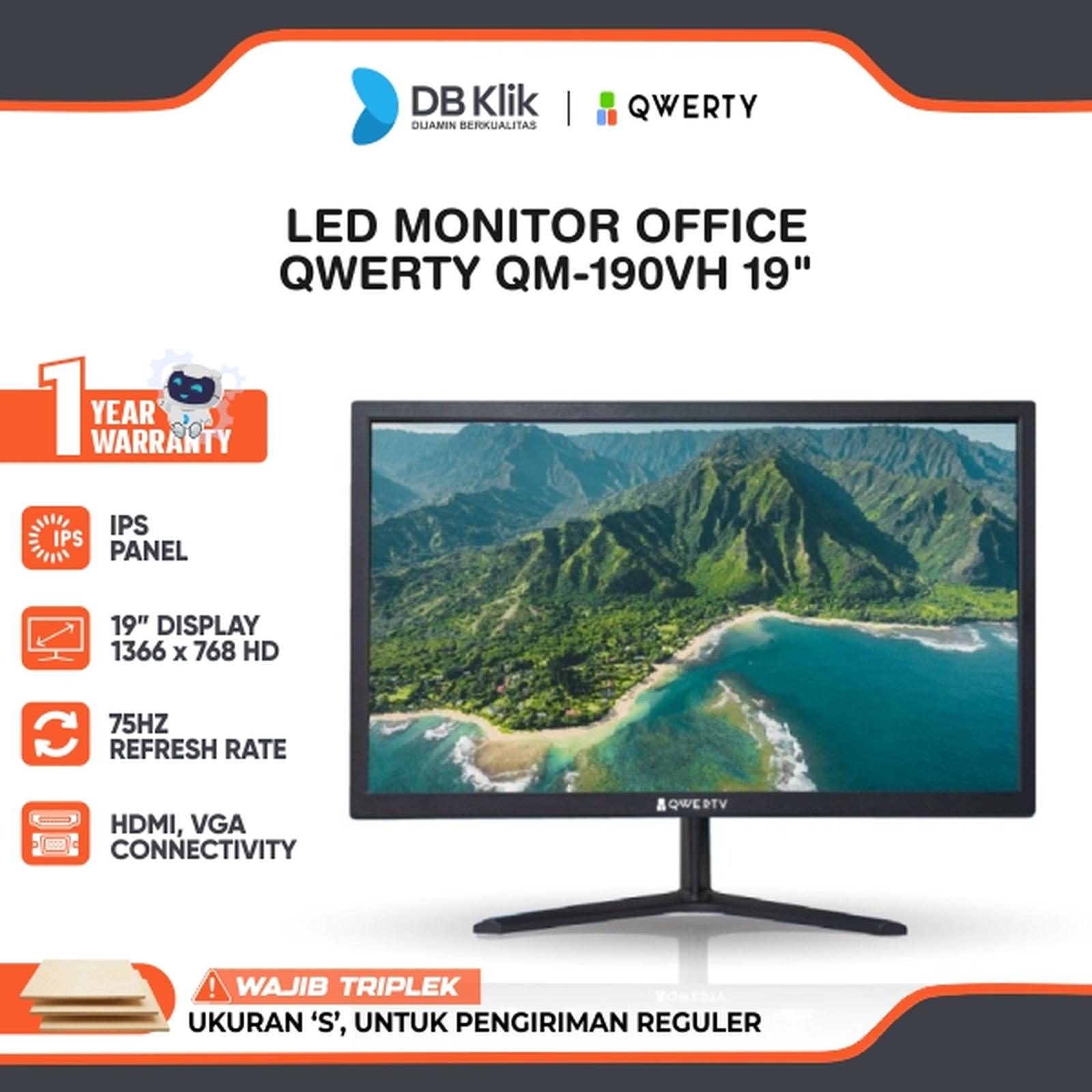Qwerty LED Monitor Office 19" IPS HD 4