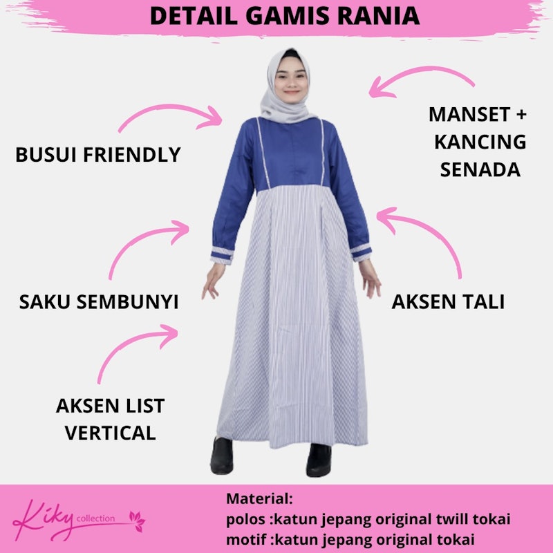 Gamis Rania Salur Polos 5