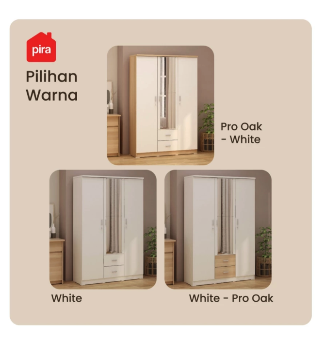 Pira Home Pira ASTA 3PL Lemari Pakaian 3 Pintu