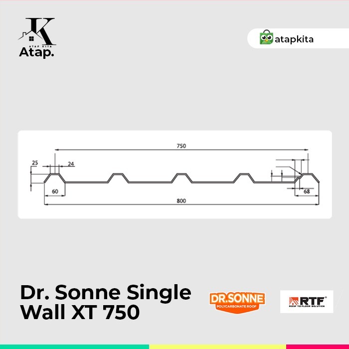Ragam Tangguh Fortindo DR. SONNE Atap Spandek Transparan 0.8 mm XT750