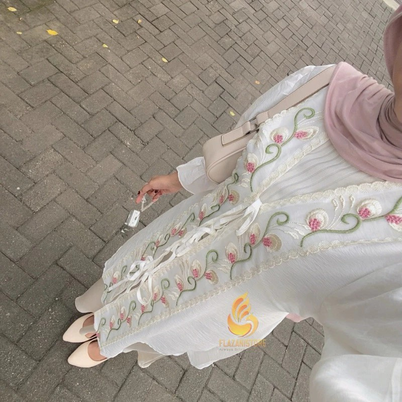  Zani Daisy Long Tunik Tali Bordir Blossom Vintage