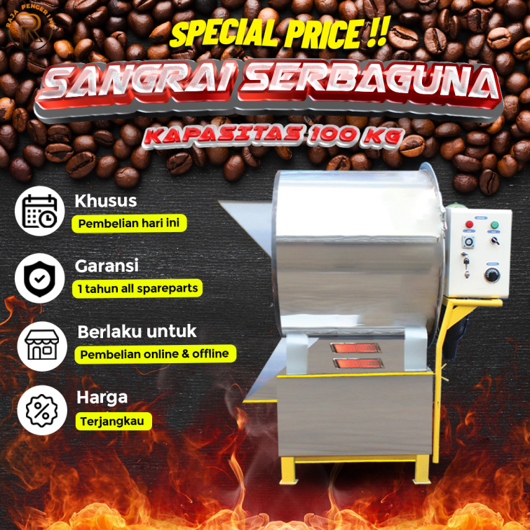  Raja Pengering Mesin Roaster Sangrai Stainless Food Grade
