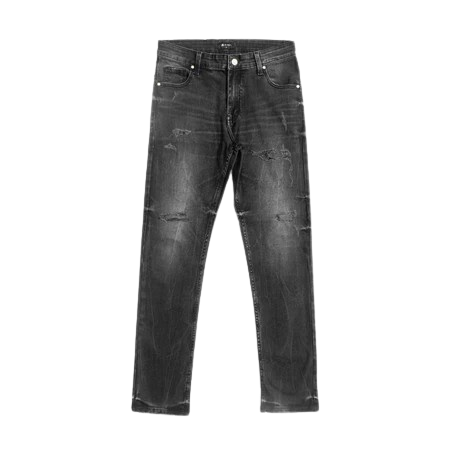 Eisee Slim x Comfort Fit Ripped Denim: Smoky Ash Grey