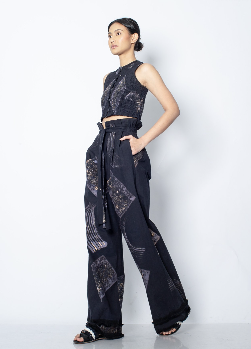 Black Ora Batik Pants