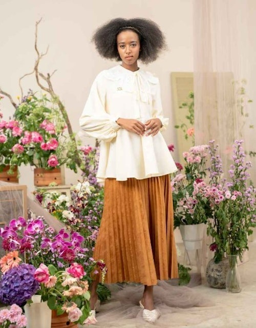 Wearing Klamby Oxford Blouse