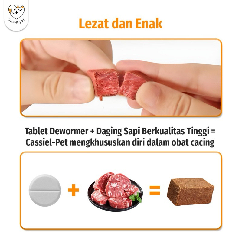  Cassiel Pet Dualmectin Dewormer Chewable Tablets for Cats