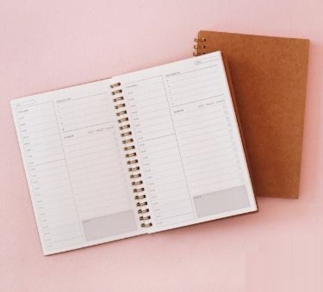 Kraft Cover Spiral Daily Planner Notebook