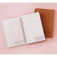Kraft Cover Spiral Daily Planner Notebook