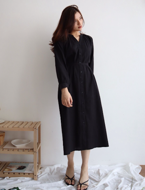MSMO Eloise Maxi Dress Longsleeve Linen