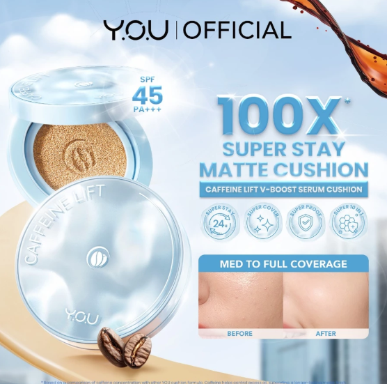 HEBE Beauty Style Y.O.U Caffeine Lift V-Boost Serum Cushion C203 Pink Sand 